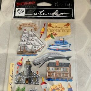 Stickopotamus SCRAPBOOKING Stickers Destination Connecticut Acid Free US Travel